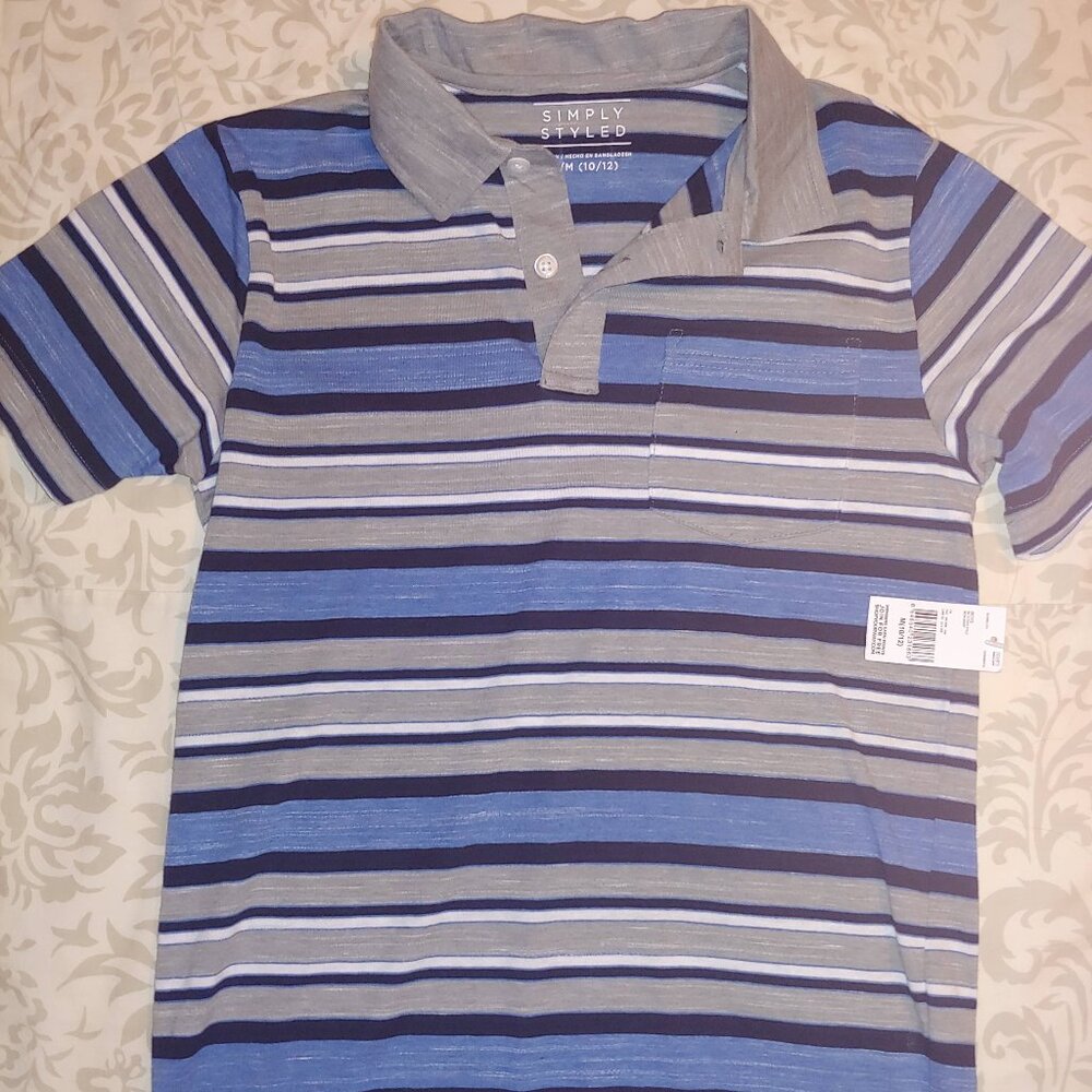 Simply styled stripe polo size 10/12 NWT